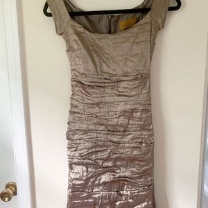 Nicole Miller floor-length gold gown